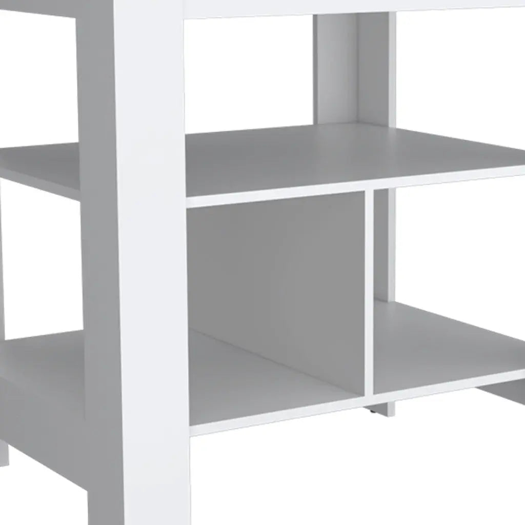 41" Natural and White Wood Kitchen Island Set With Storage Homeroots Kitchen & Dining