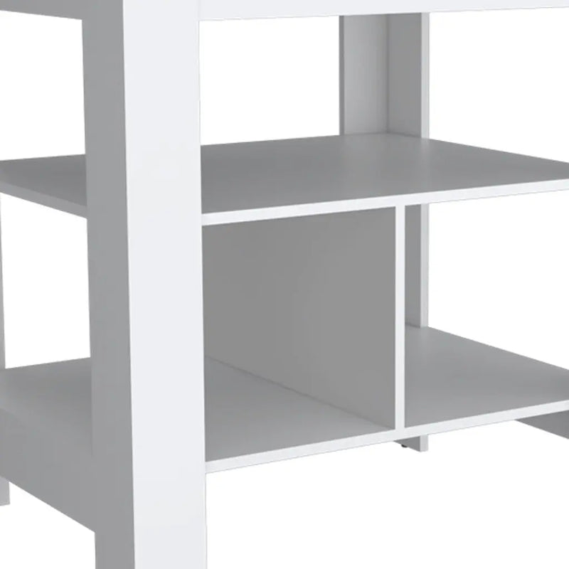 41" Natural and White Wood Kitchen Island Set With Storage Homeroots Kitchen & Dining