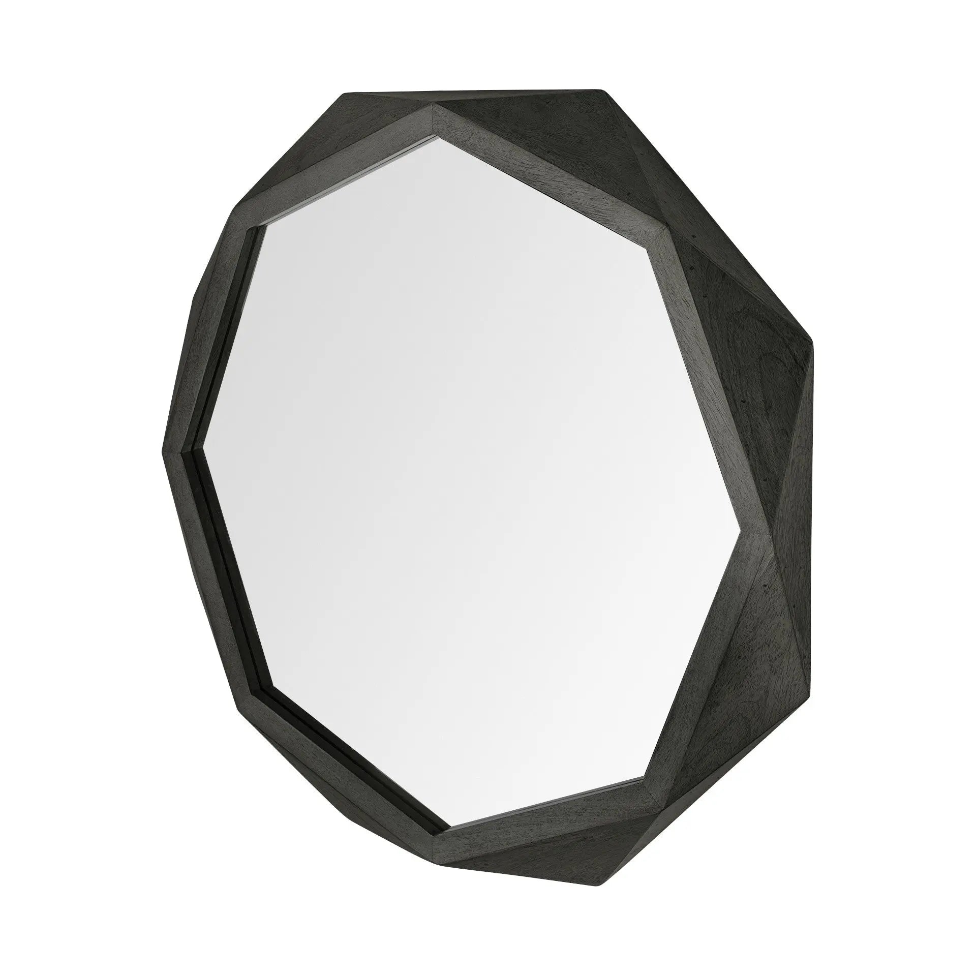 41" Octagon Black Wood Frame Wall Mirror Homeroots Bed & Bath