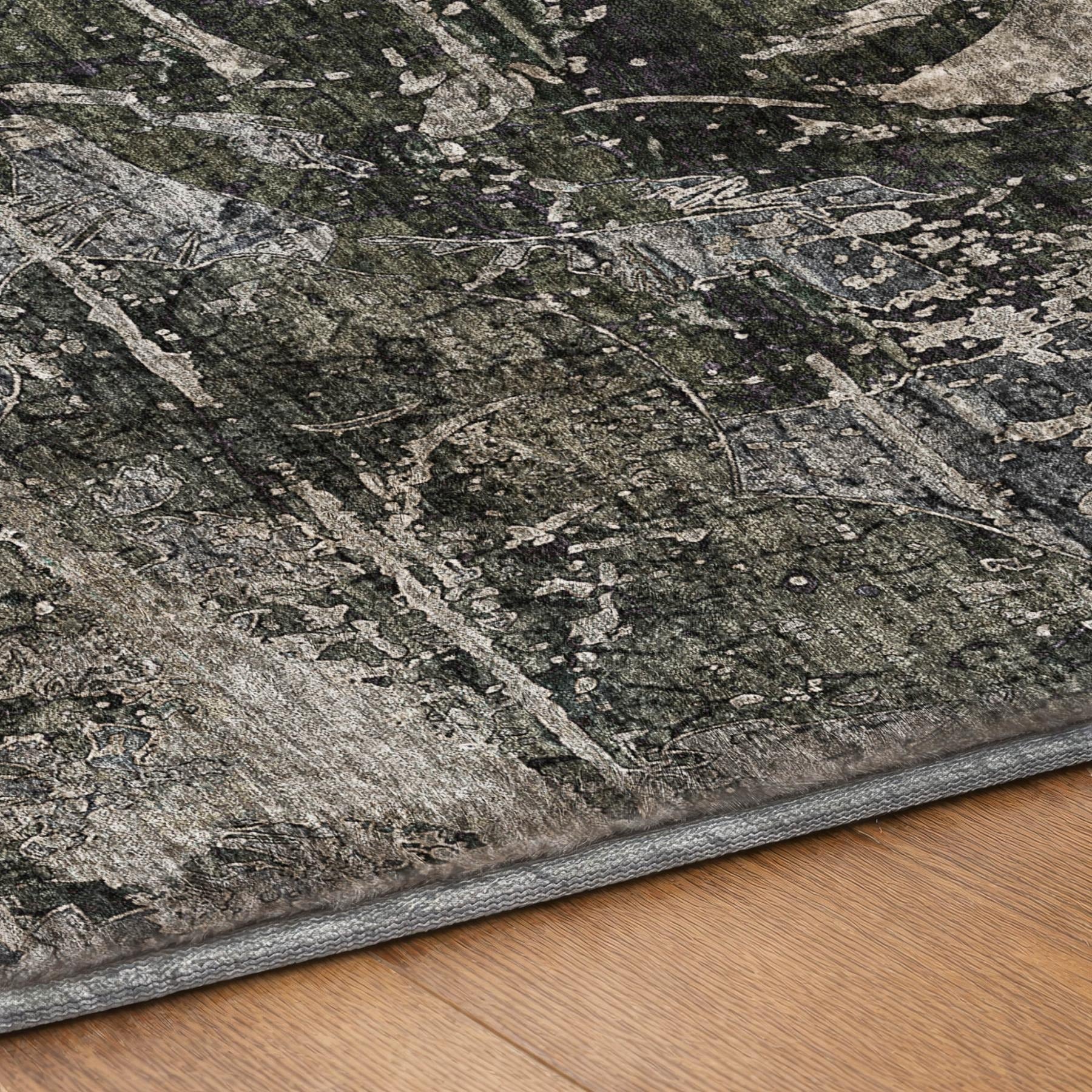 10' X 14' Gray And Taupe Abstract Shag Washable Area Rug With UV Protection - Home & Garden
