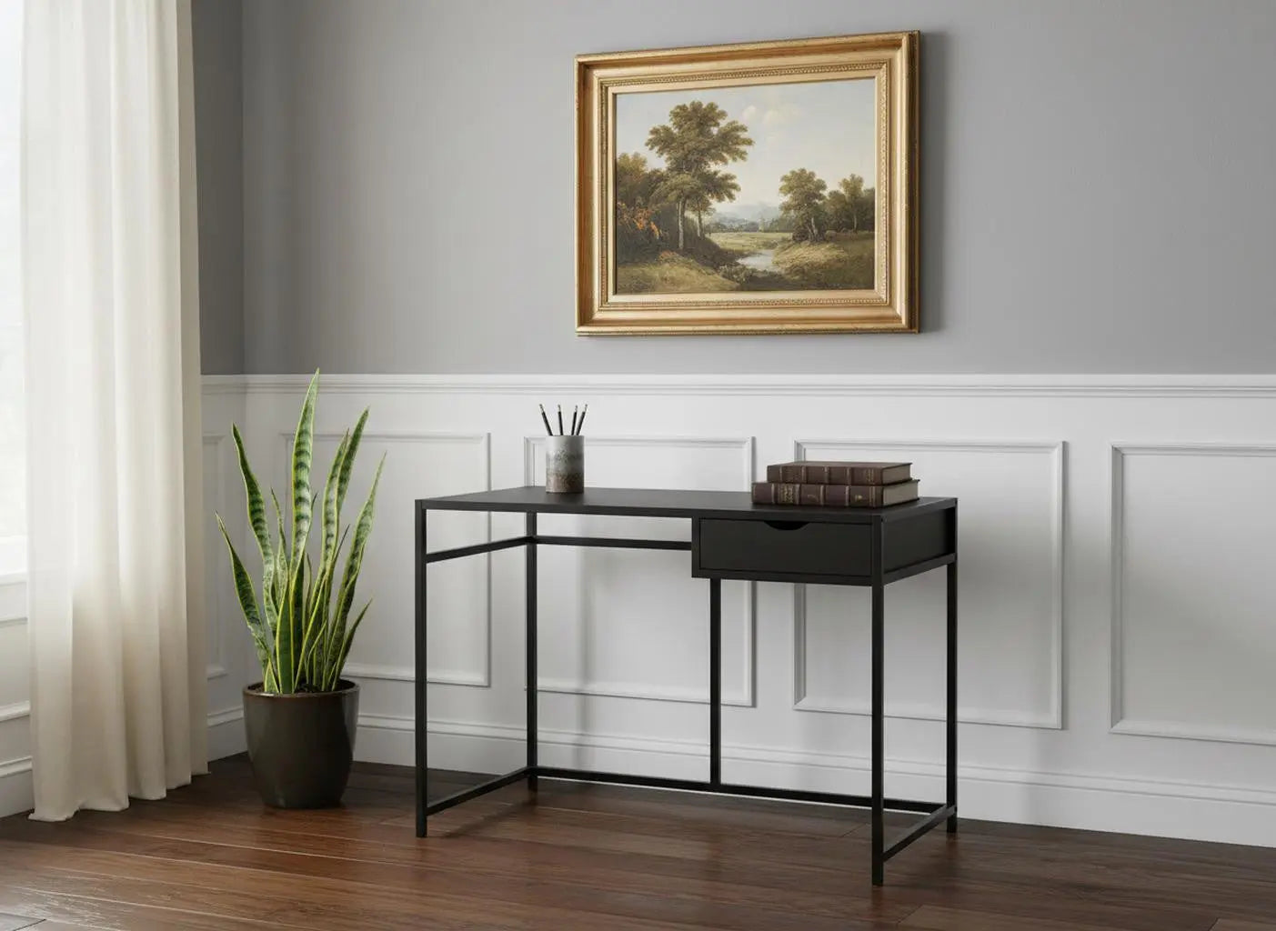 42" Black Computer Desk Homeroots Office