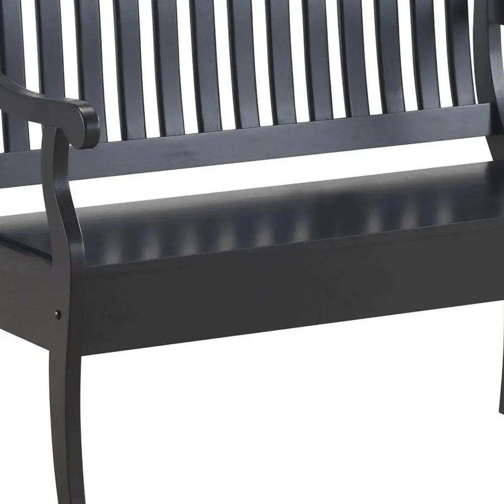 42" Black Solid Wood Distressed Storage Bench With Flip Top Homeroots Living Room