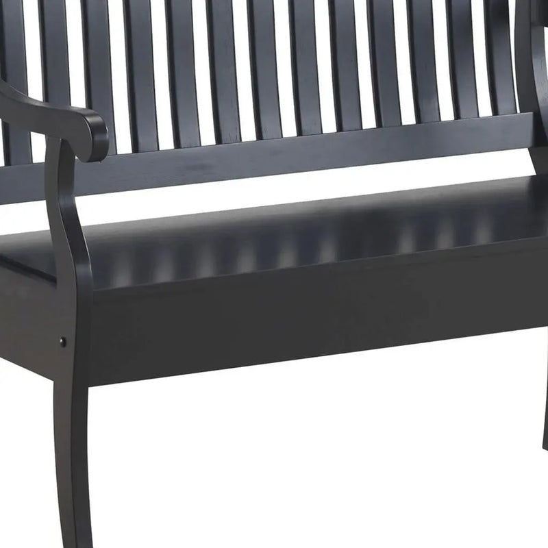 42" Black Solid Wood Distressed Storage Bench With Flip Top Homeroots Living Room