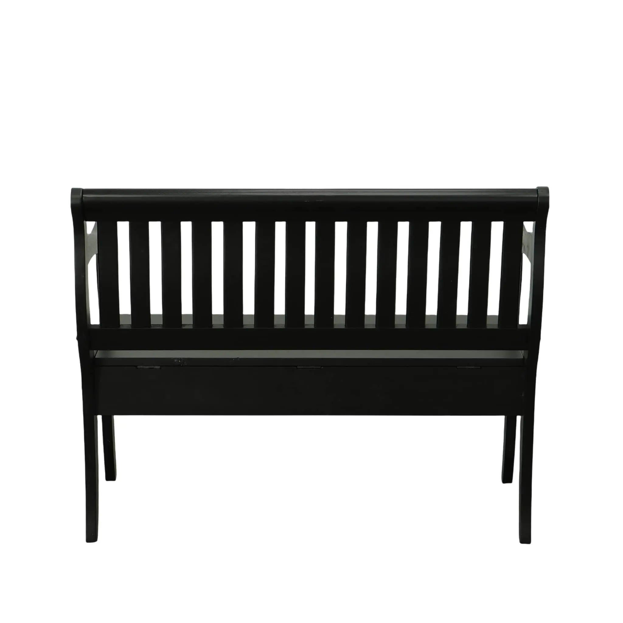 42" Black Solid Wood Distressed Storage Bench With Flip Top Homeroots Living Room