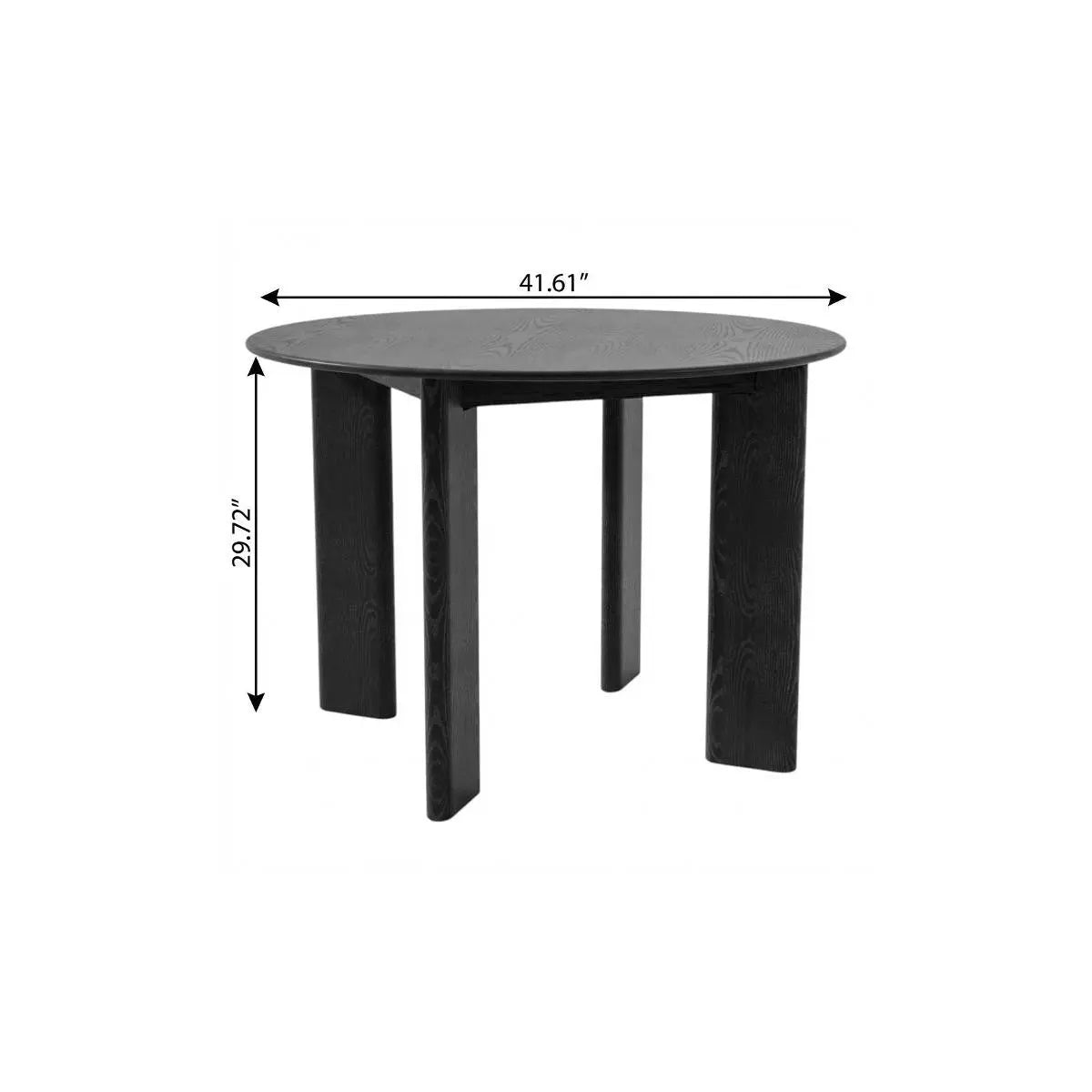 42" Black Solid Wood Round Top Dining Table Homeroots Kitchen & Dining