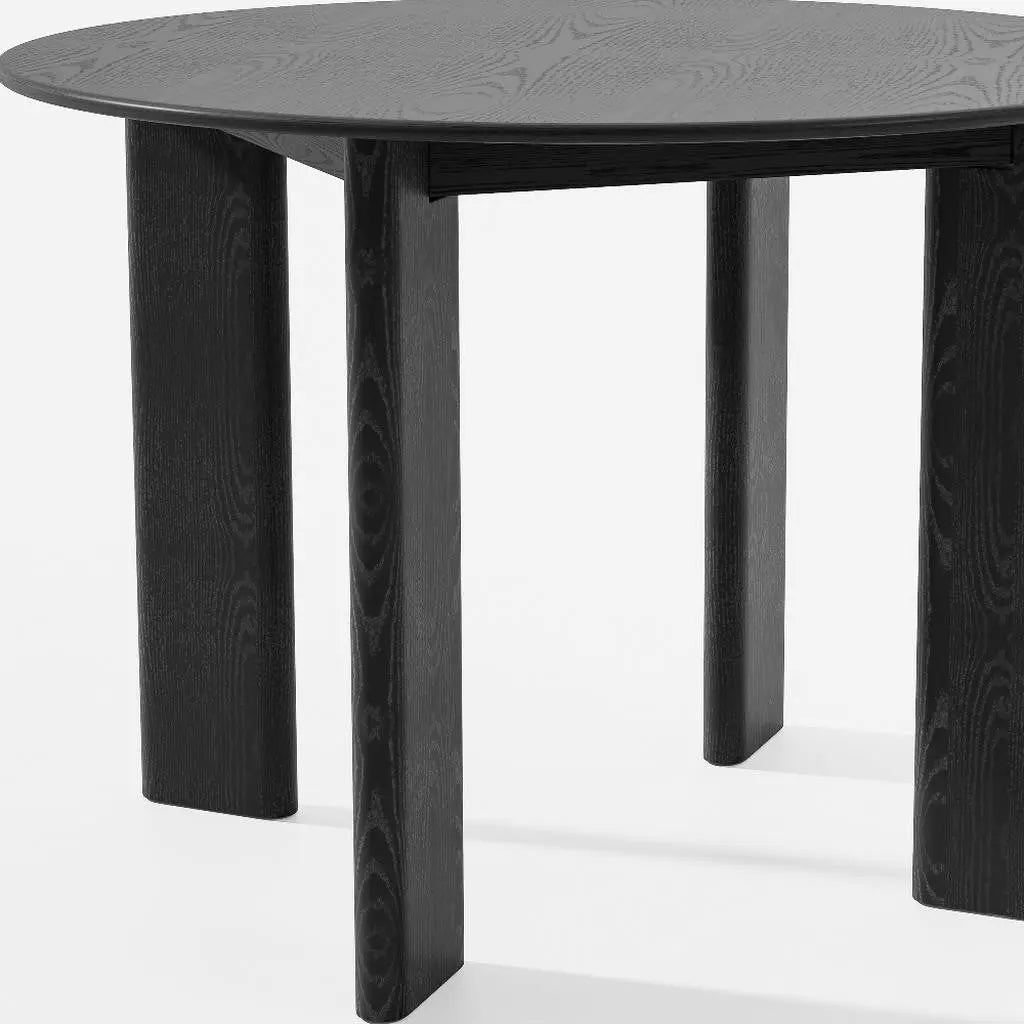 42" Black Solid Wood Round Top Dining Table Homeroots Kitchen & Dining