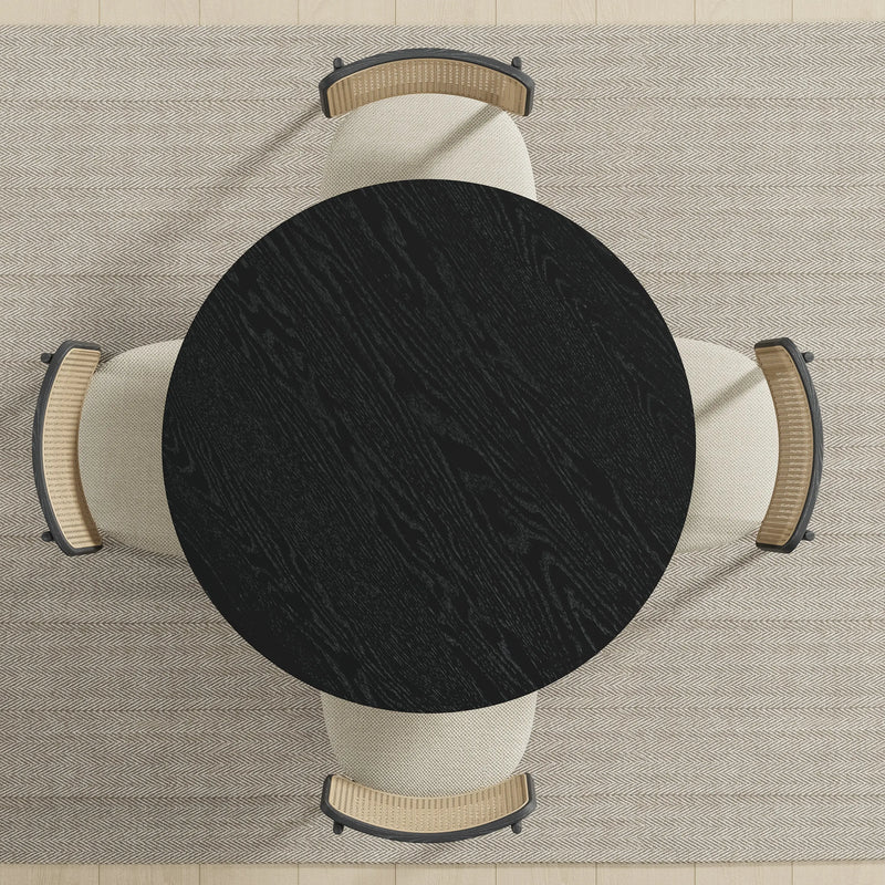 42" Black Solid Wood Round Top Dining Table Homeroots Kitchen & Dining