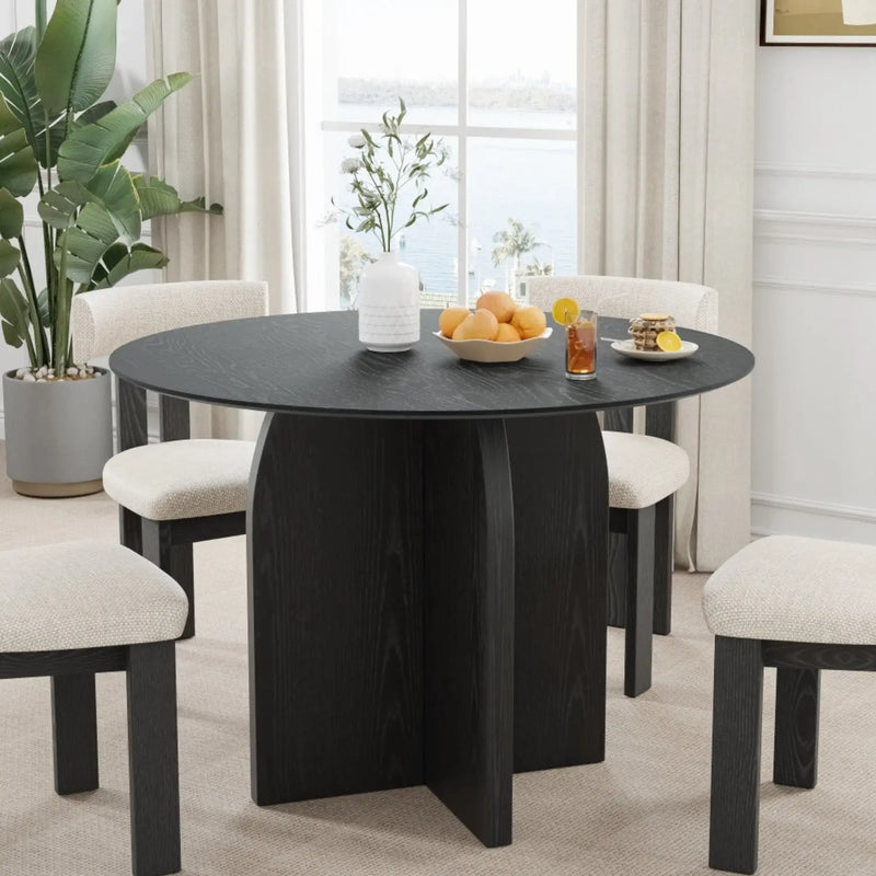 42" Black Wood Rounded Bar Table Homeroots Kitchen & Dining
