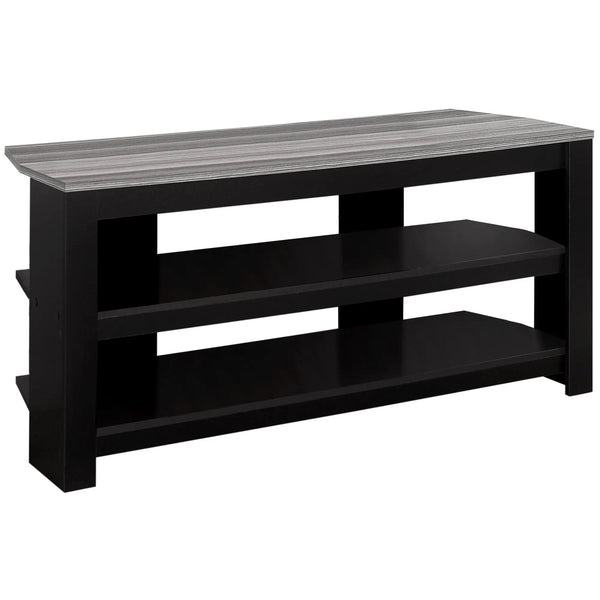 42" Black and Gray Open Shelving TV Stand Homeroots Living Room