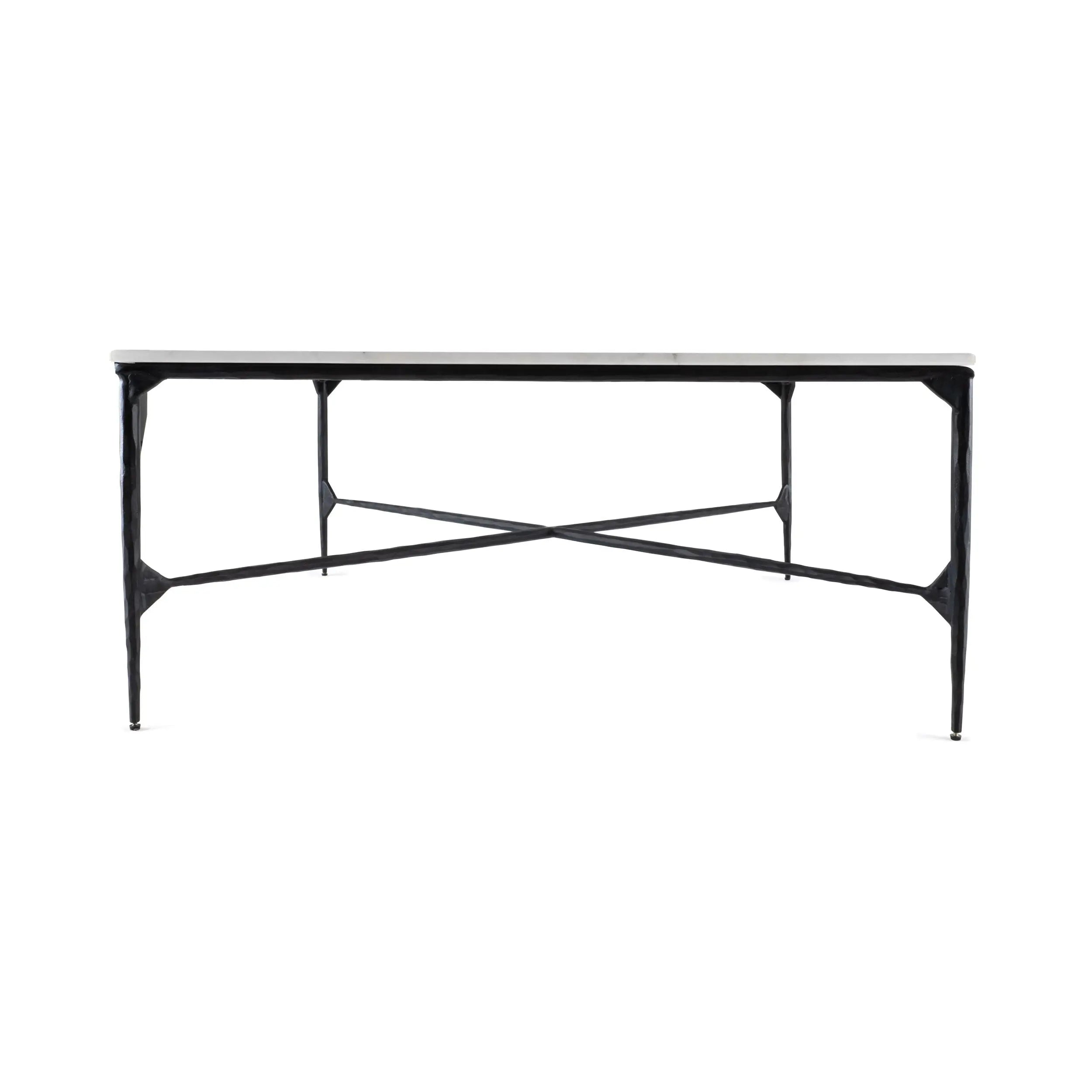 42" Black and White Genuine Marble And Iron Square Coffee Table Homeroots Living Room