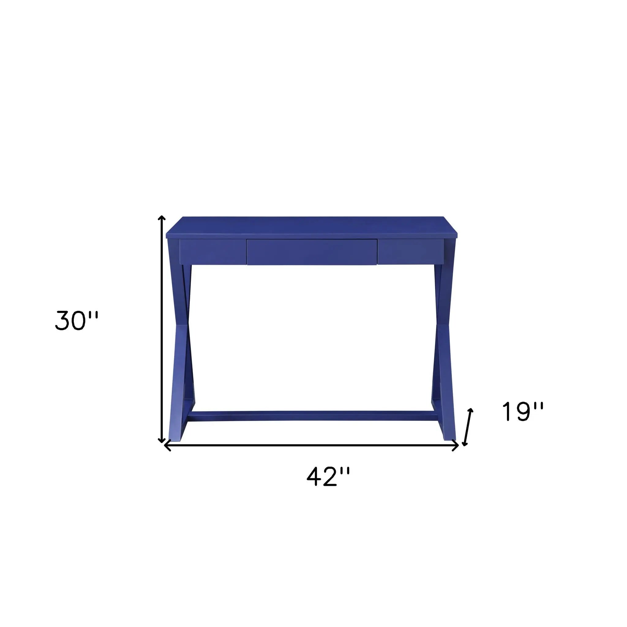 42" Blue Writing Desk Homeroots Office