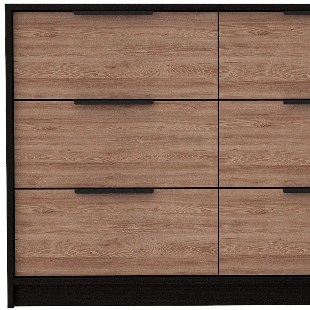 42" Brown And Black Wood Four Drawer Dresser Homeroots Bed & Bath