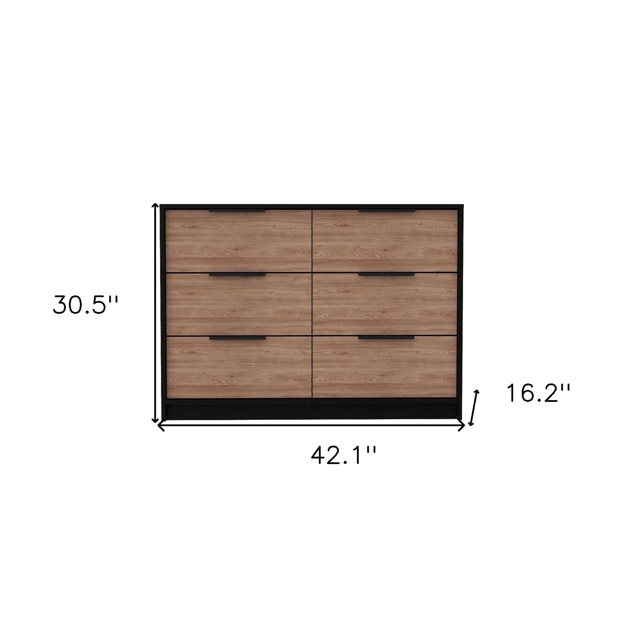 42" Brown And Black Wood Four Drawer Dresser Homeroots Bed & Bath