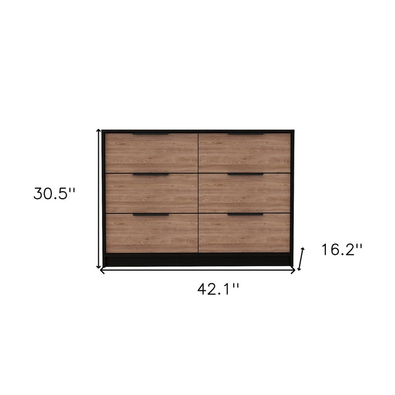 42" Brown And Black Wood Four Drawer Dresser Homeroots Bed & Bath