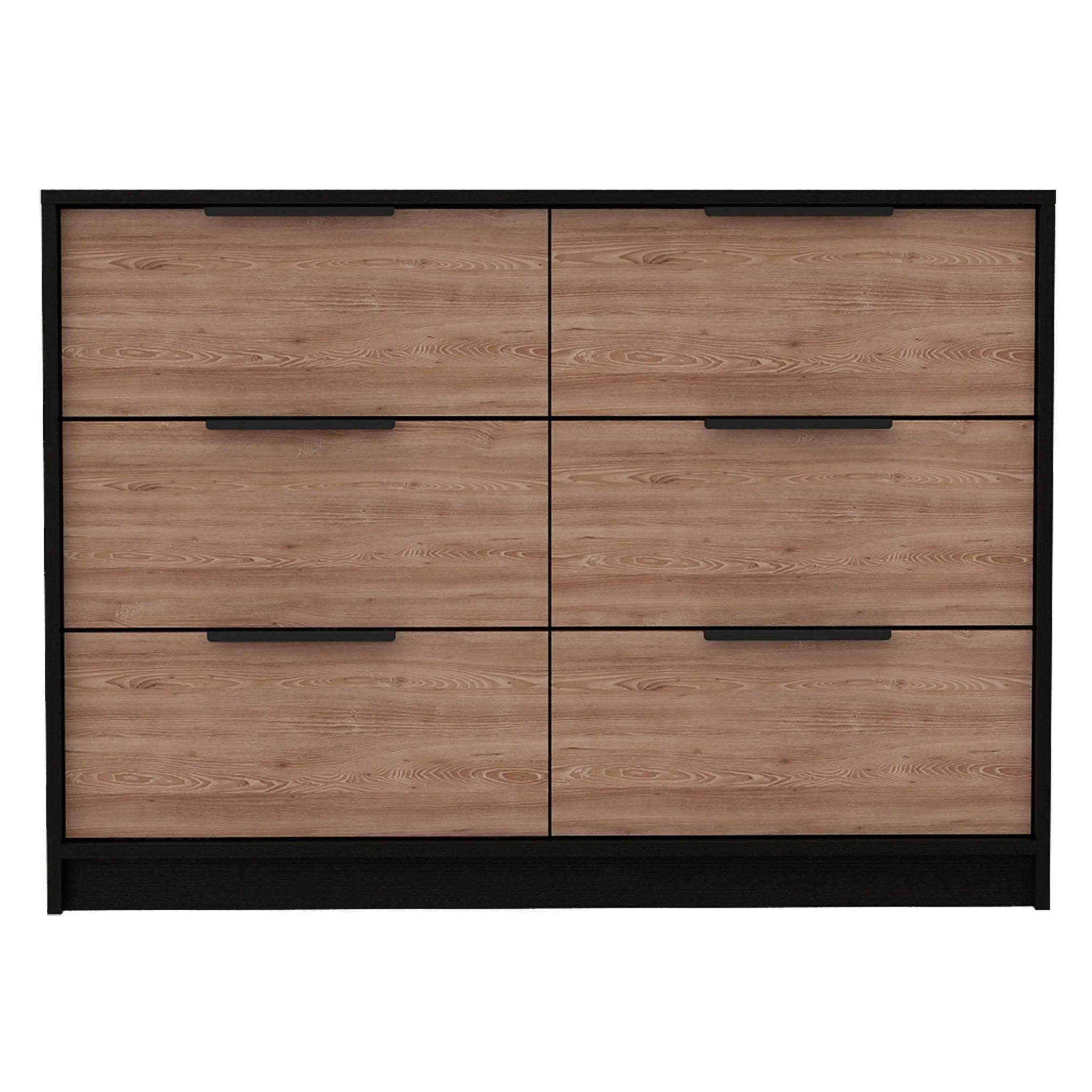42" Brown And Black Wood Four Drawer Dresser Homeroots Bed & Bath