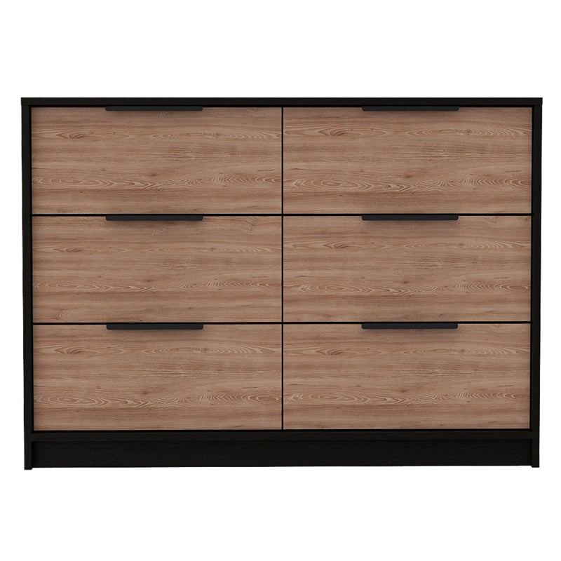 42" Brown And Black Wood Four Drawer Dresser Homeroots Bed & Bath