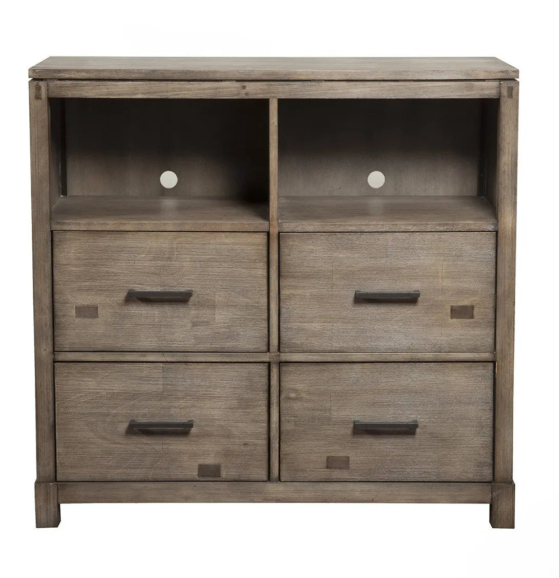 42" Brown Solid Wood Open Shelving TV Stand - GreatEagleInc