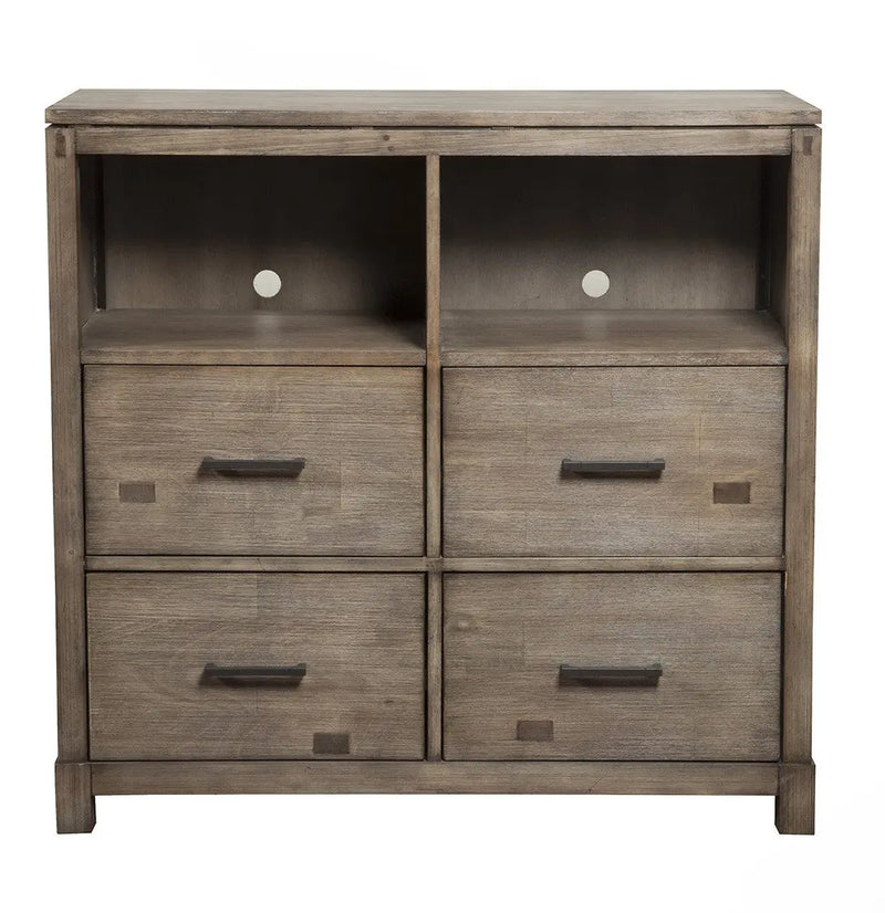 42" Brown Solid Wood Open Shelving TV Stand - GreatEagleInc