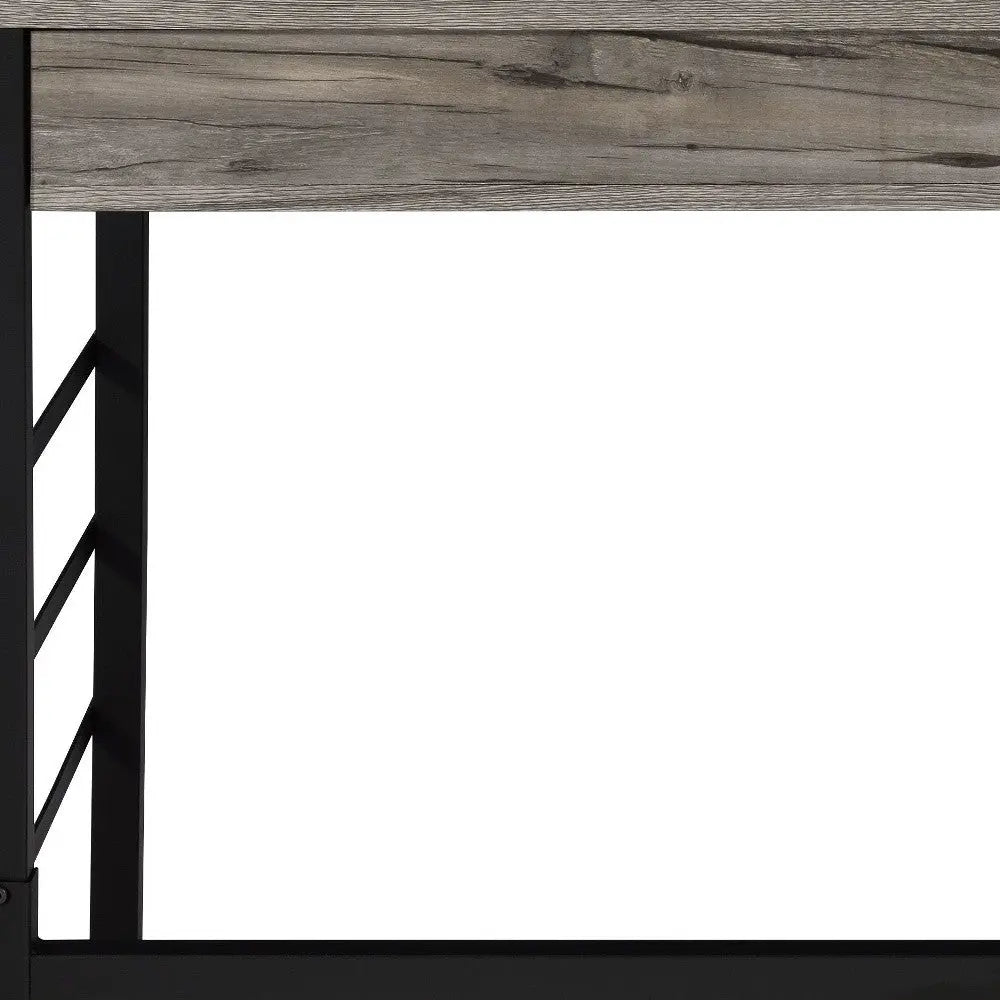 42" Brown and Black Writing Desk With Two Drawers Homeroots Office