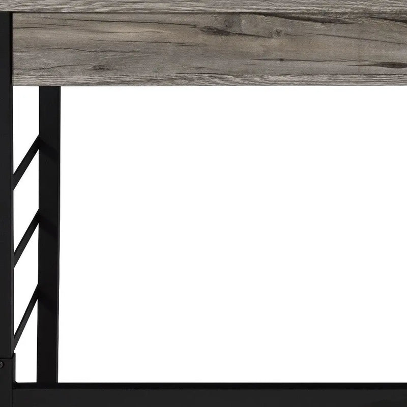 42" Brown and Black Writing Desk With Two Drawers Homeroots Office