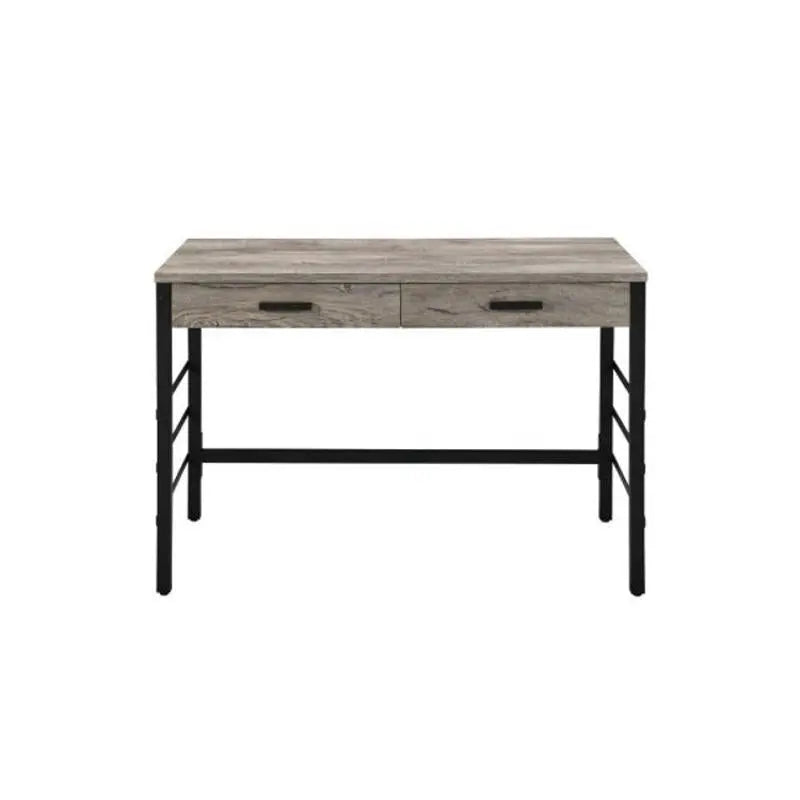 42" Brown and Black Writing Desk With Two Drawers Homeroots Office