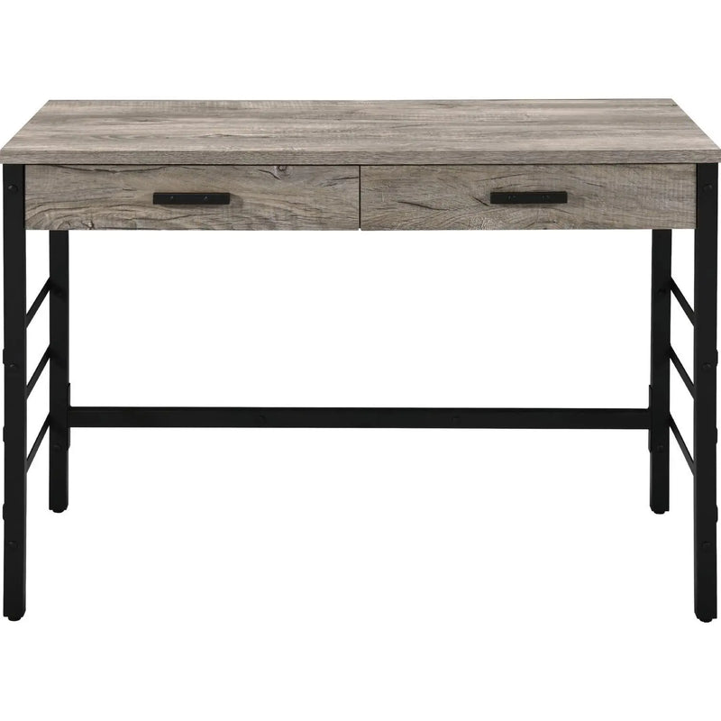 42" Brown and Black Writing Desk With Two Drawers Homeroots Office