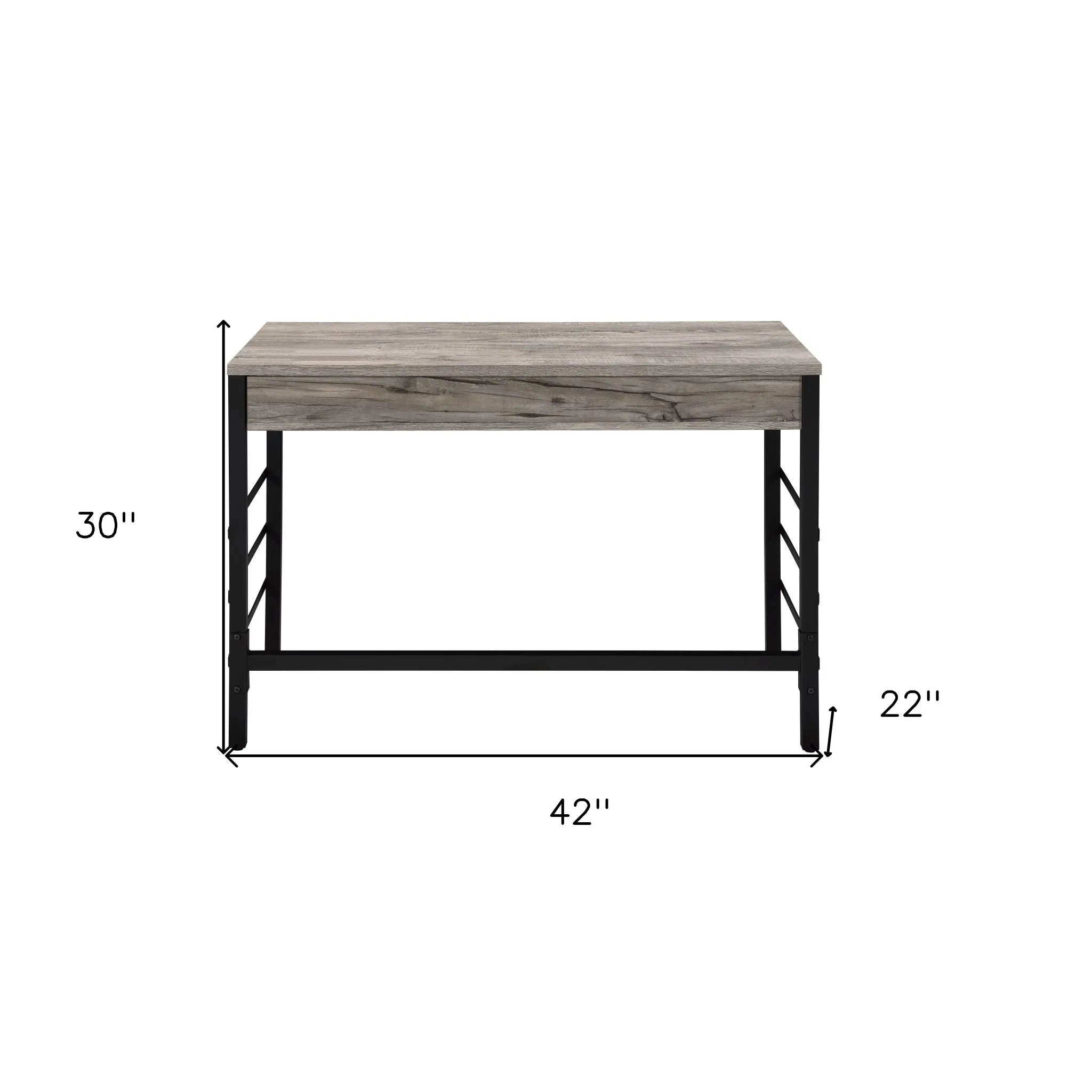 42" Brown and Black Writing Desk With Two Drawers Homeroots Office