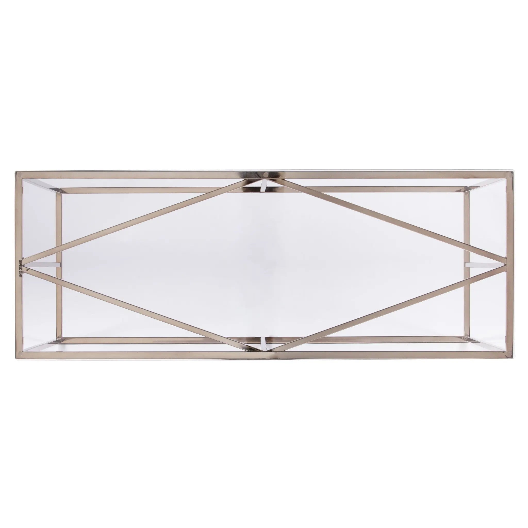 42" Clear and Gold Glass and Metal Frame Console Table Homeroots Living Room