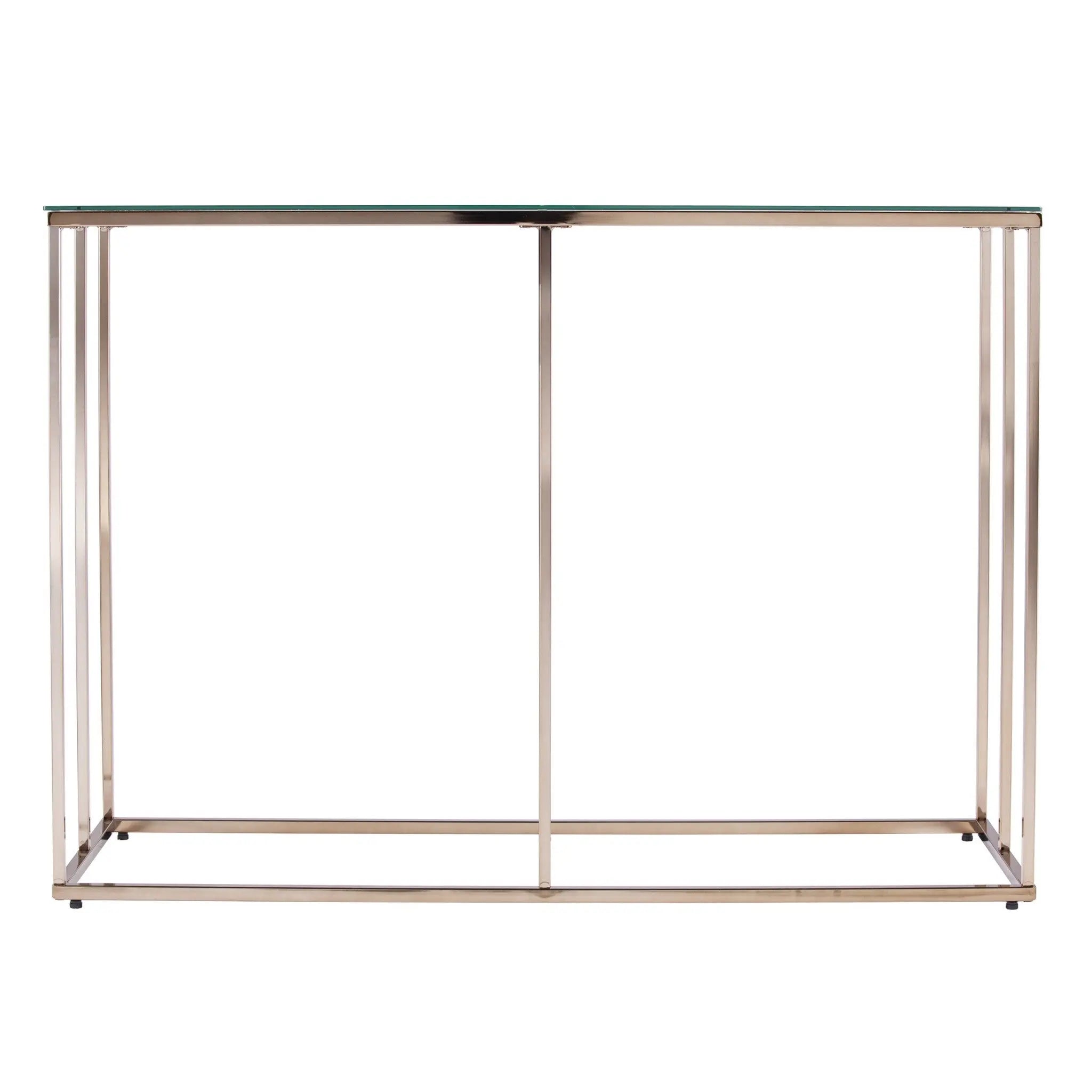 42" Clear and Gold Glass and Metal Frame Console Table Homeroots Living Room