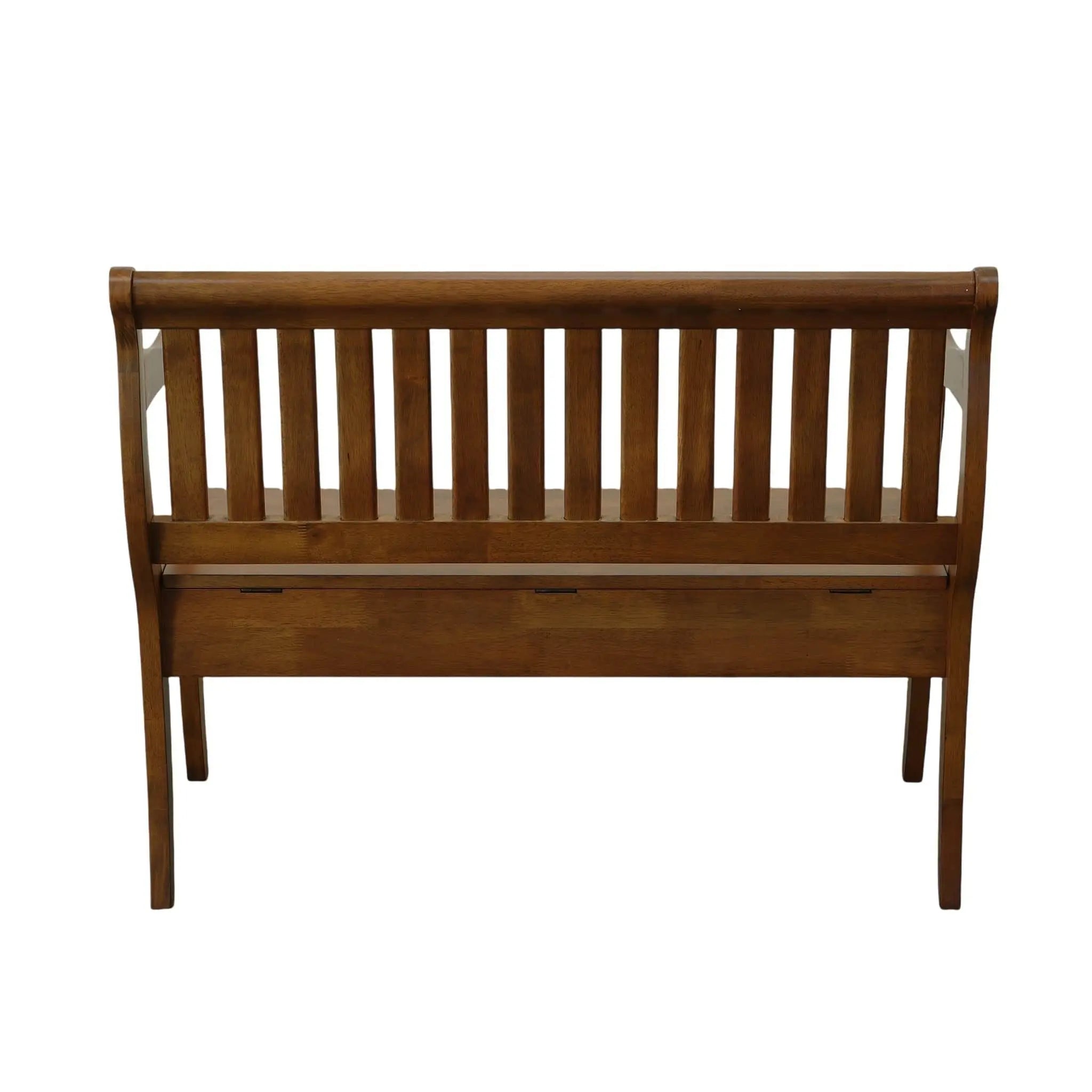 42" Dark Brown Solid Wood Storage Bench With Flip Top Homeroots Living Room