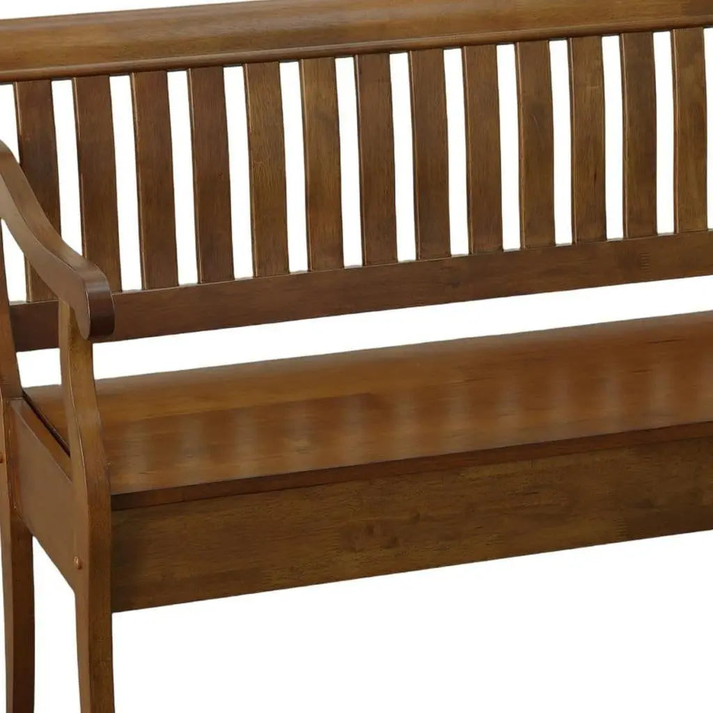 42" Dark Brown Solid Wood Storage Bench With Flip Top Homeroots Living Room