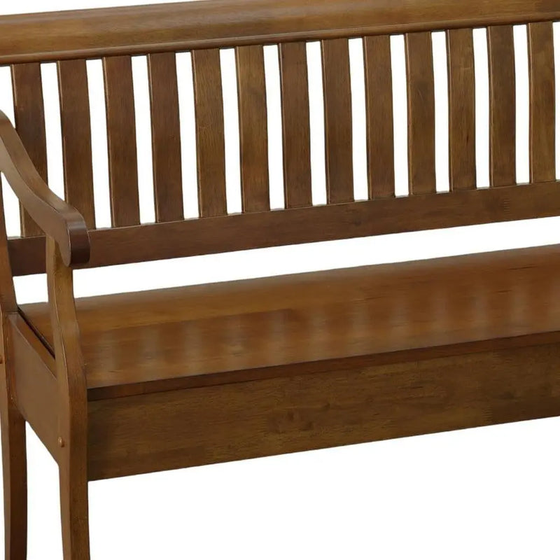 42" Dark Brown Solid Wood Storage Bench With Flip Top Homeroots Living Room