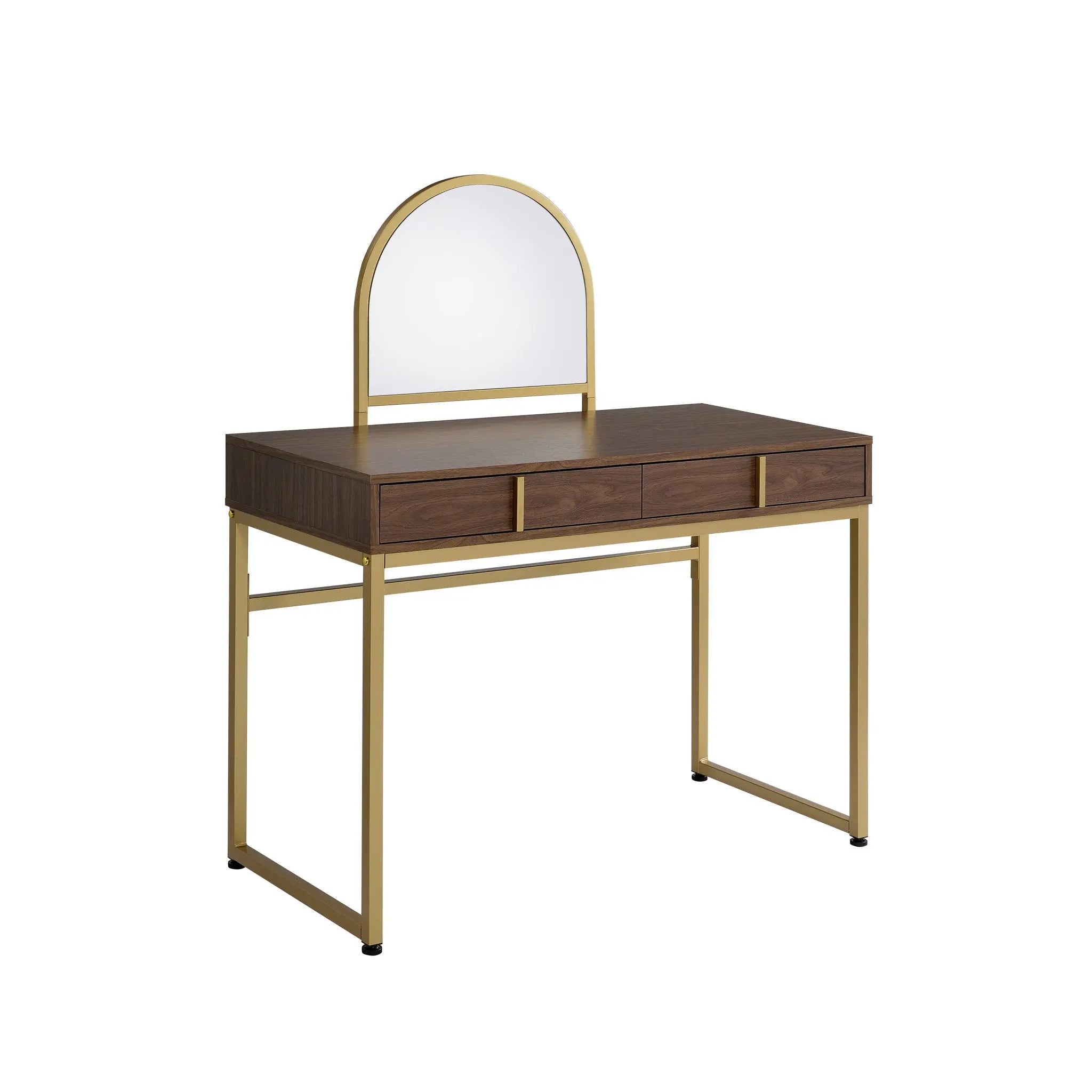 42" Gold Mirrored Vanity Table with Mirror With Two Drawers Homeroots Living Room