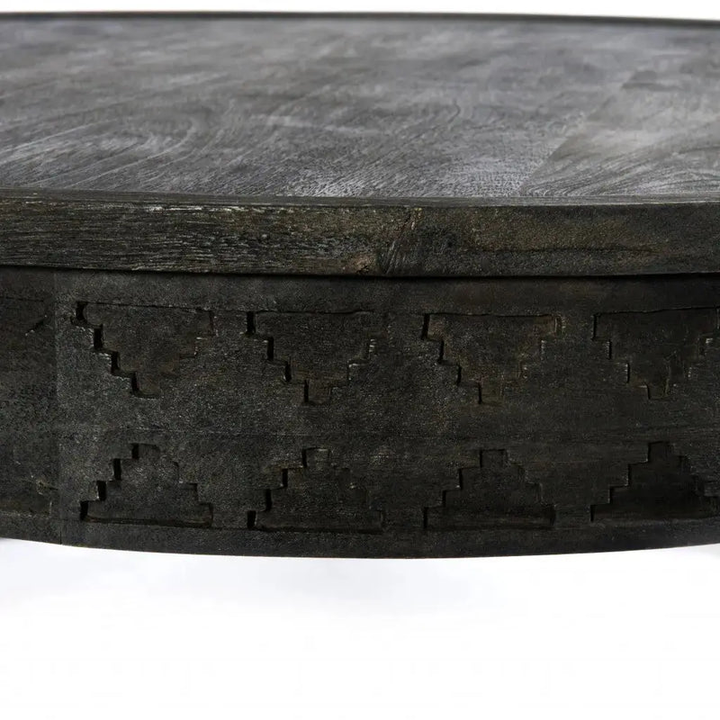 42" Gray Solid Wood Round Coffee Table Homeroots Living Room