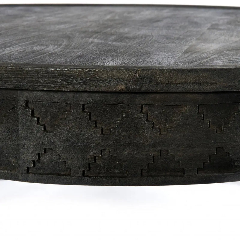 42" Gray Solid Wood Round Coffee Table Homeroots Living Room