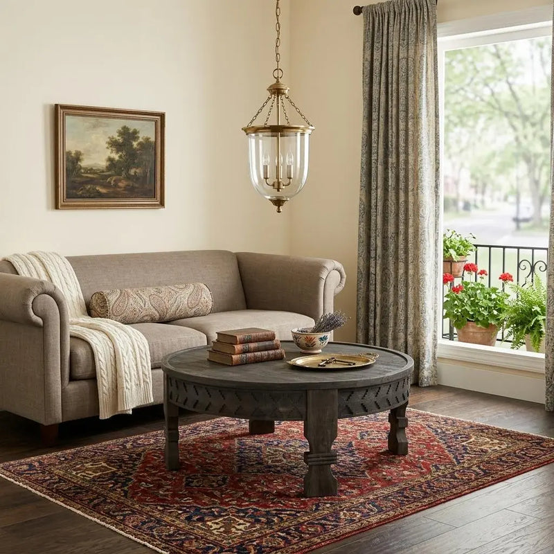 42" Gray Solid Wood Round Coffee Table Homeroots Living Room