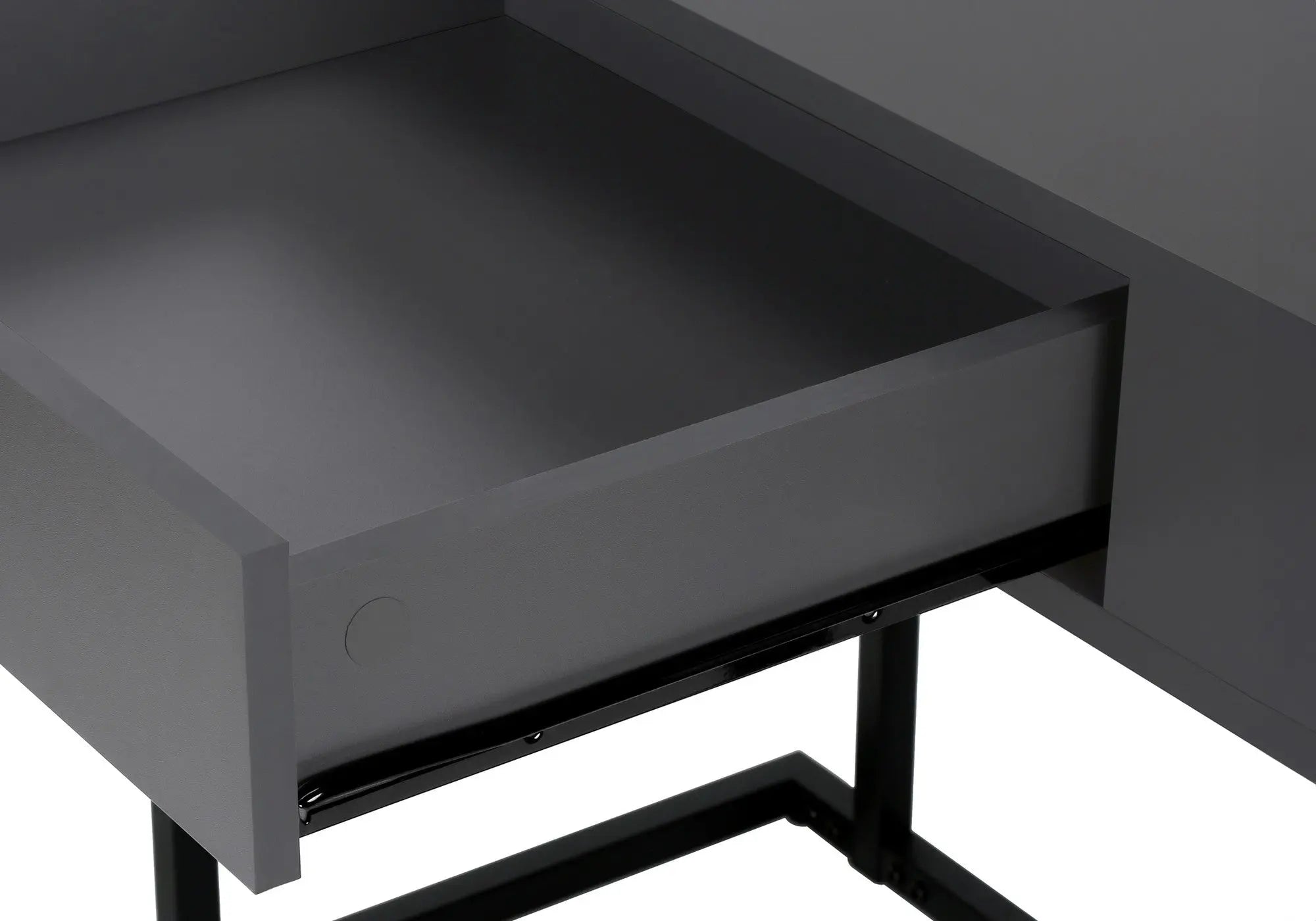 42" Gray and Black Wood and Metal Sled Computer Desk Homeroots Office