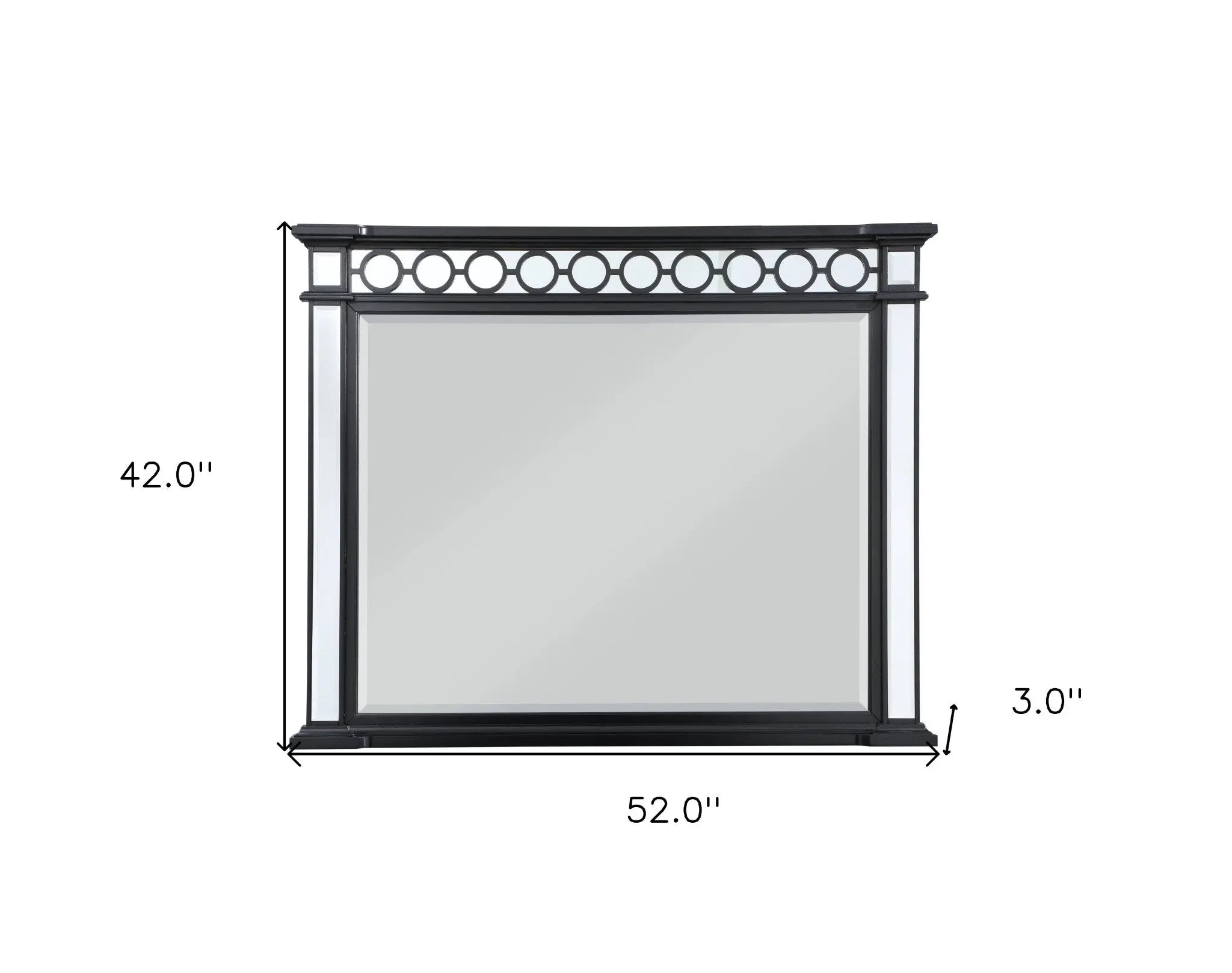 42" Gunmetal Wood Framed Mounted Dresser Mirror Homeroots Bed & Bath