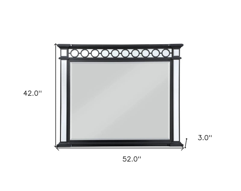 42" Gunmetal Wood Framed Mounted Dresser Mirror Homeroots Bed & Bath