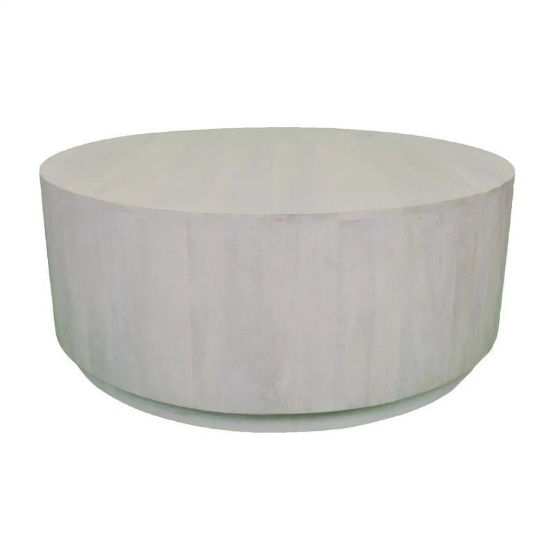 42" Rustic White Solid Wood Round Distressed Coffee Table Homeroots Living Room