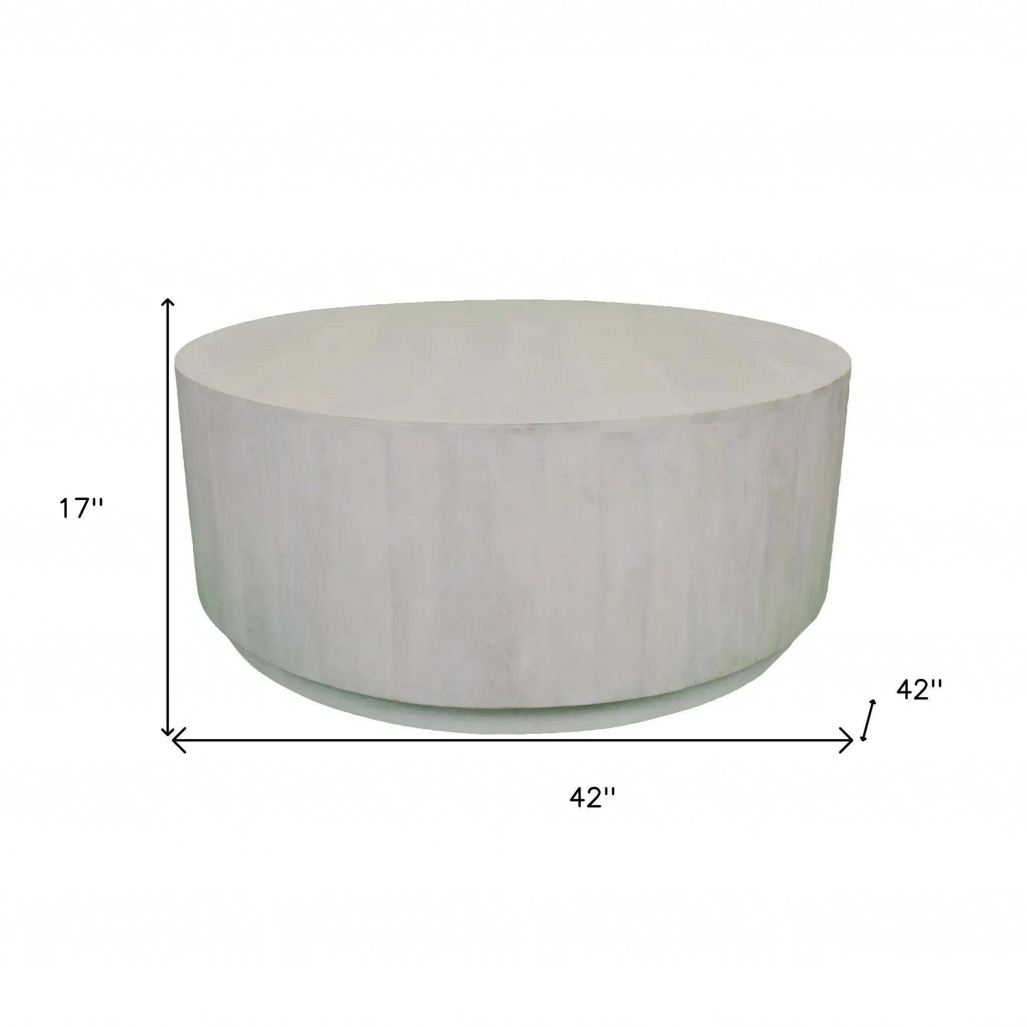 42" Rustic White Solid Wood Round Distressed Coffee Table Homeroots Living Room