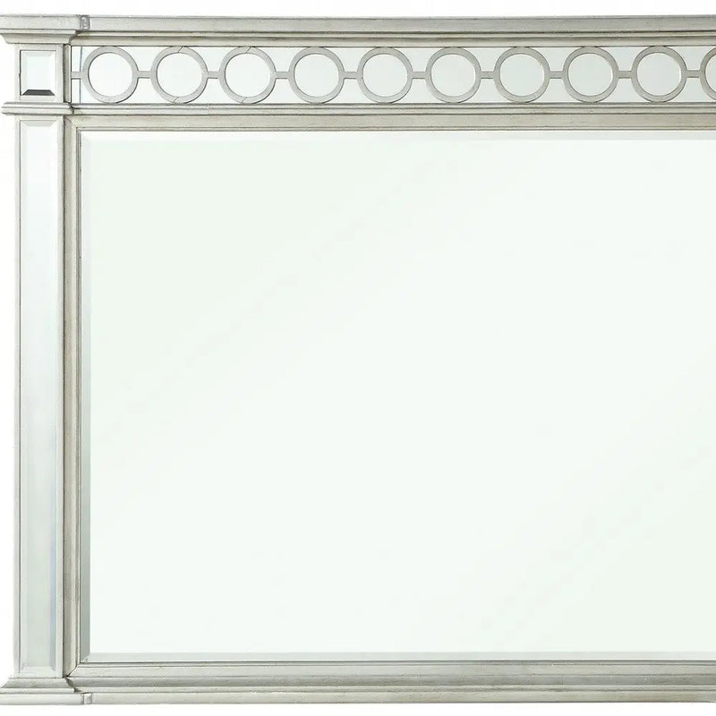42" Silver Wood Framed Mounted Dresser Mirror Homeroots Bed & Bath
