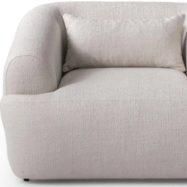 42" White Boucle Arm Chair With Lumbar Pillow Homeroots Living Room
