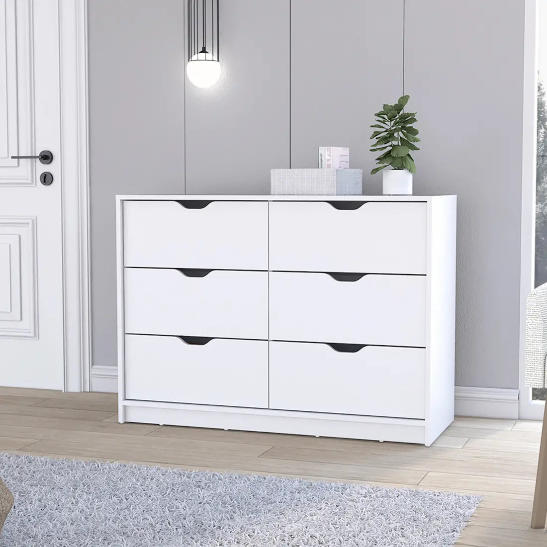42" White Four Drawer Dresser Homeroots Bed & Bath