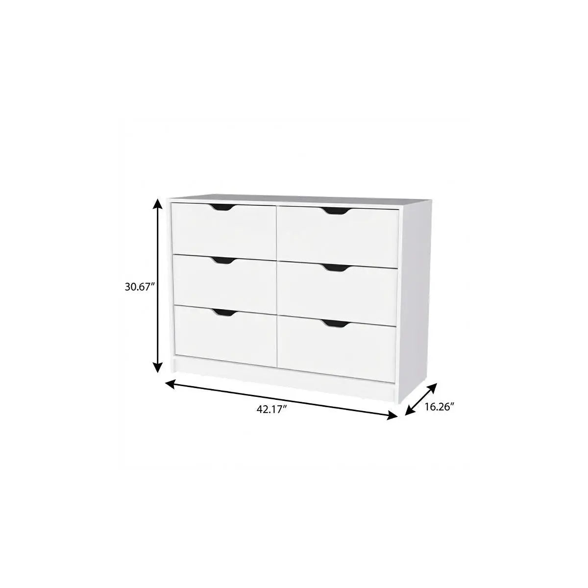 42" White Four Drawer Dresser Homeroots Bed & Bath