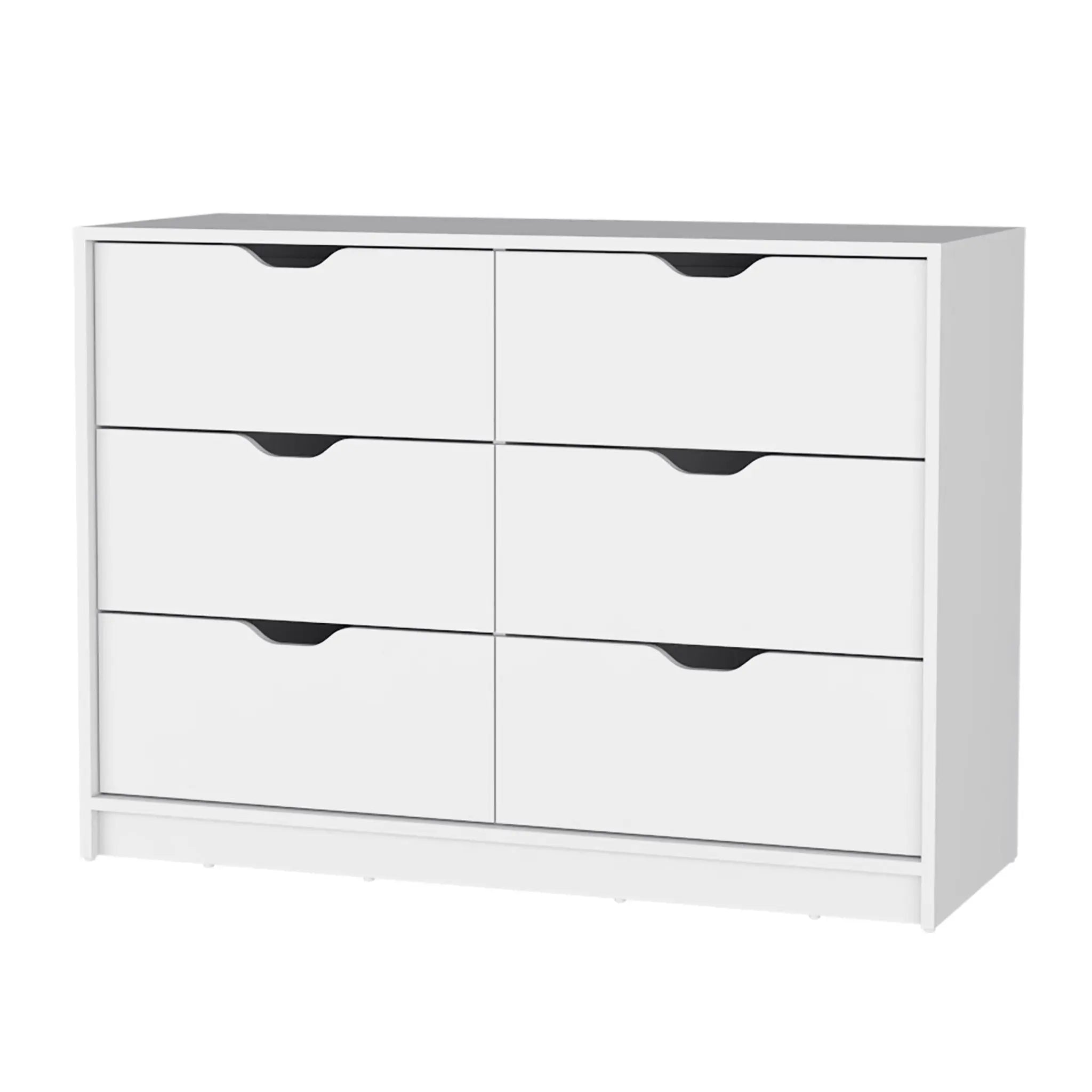 42" White Six Drawer Dresser Homeroots Bed & Bath