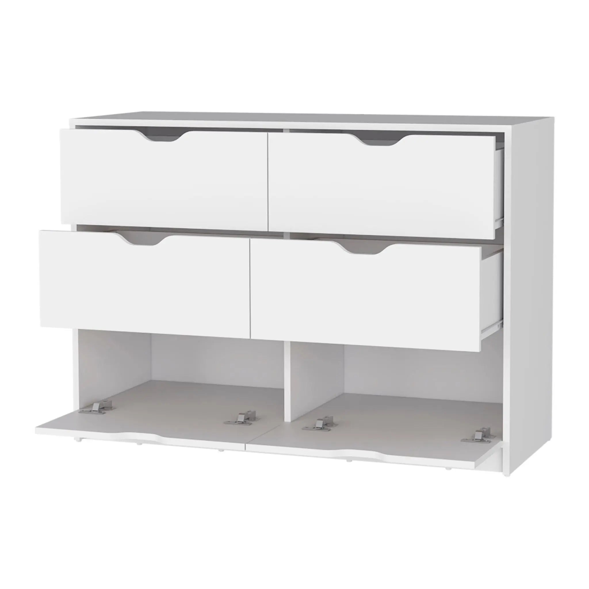 42" White Six Drawer Dresser Homeroots Bed & Bath