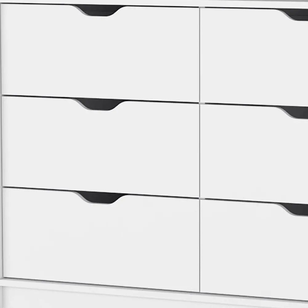 42" White Six Drawer Dresser Homeroots Bed & Bath