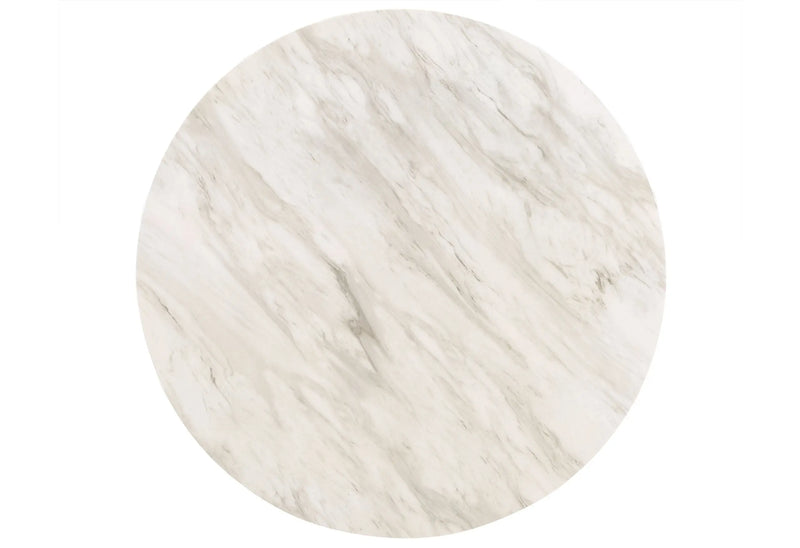 42" White and Black Wood And Faux Marble Round Counter Height Bar Table Homeroots Living Room
