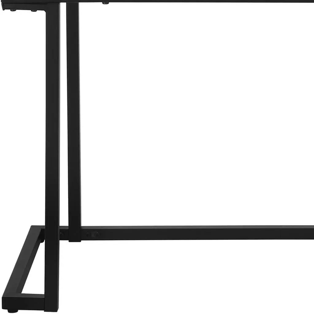 42" White and Black Wood and Metal Sled Computer Desk Homeroots Office